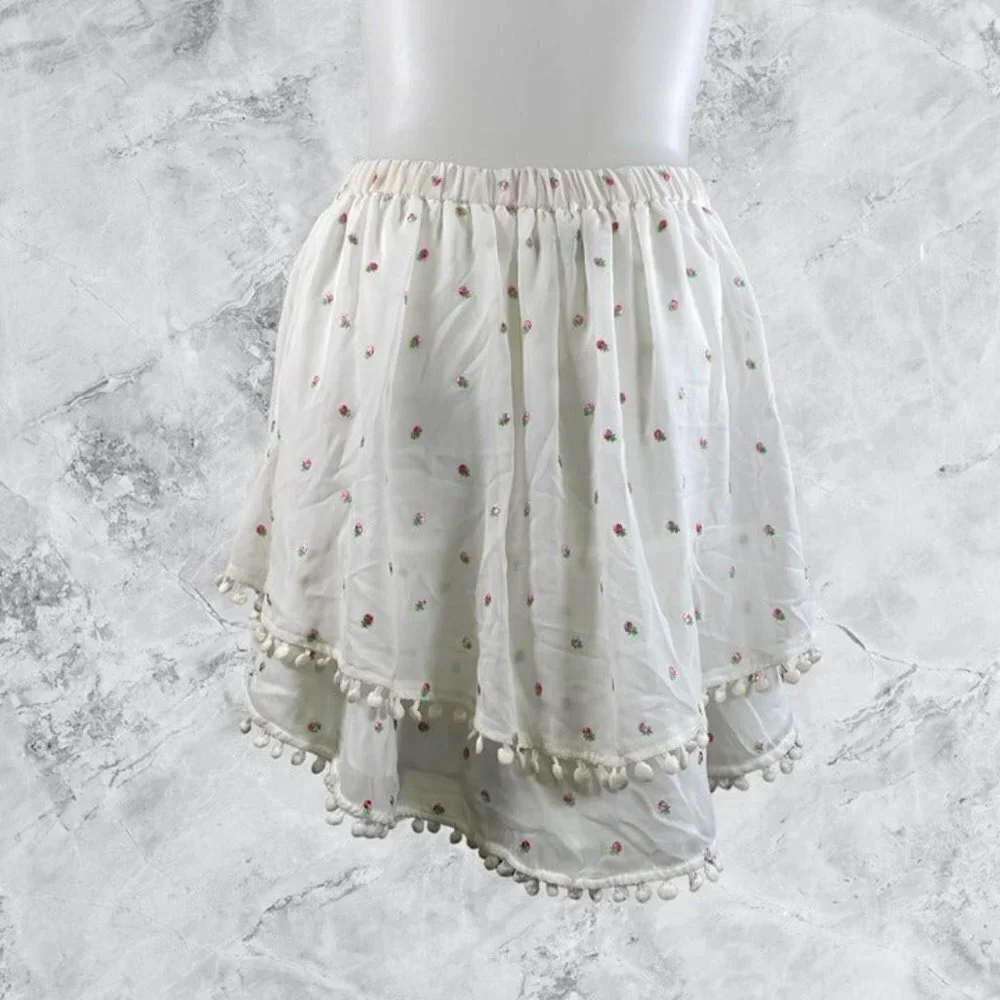 MAJORELLE Brea Mini Skirt - White Ditsy